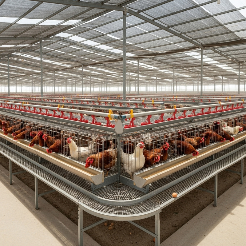 Innovative Poultry Farm with Egg Collection System