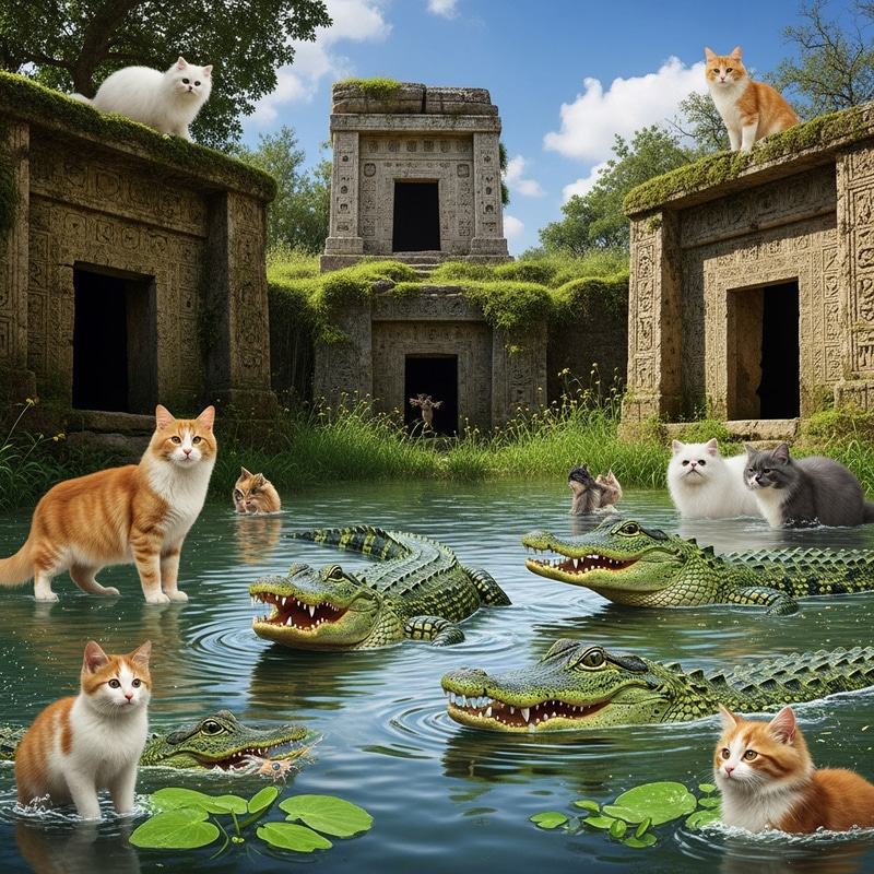 Feel the Vibes: Cats, Dogs, Alligators & Tombs in Serene Nature Feel the Vibes: Cats, Dogs, Alligators & Tombs in Serene Nature
