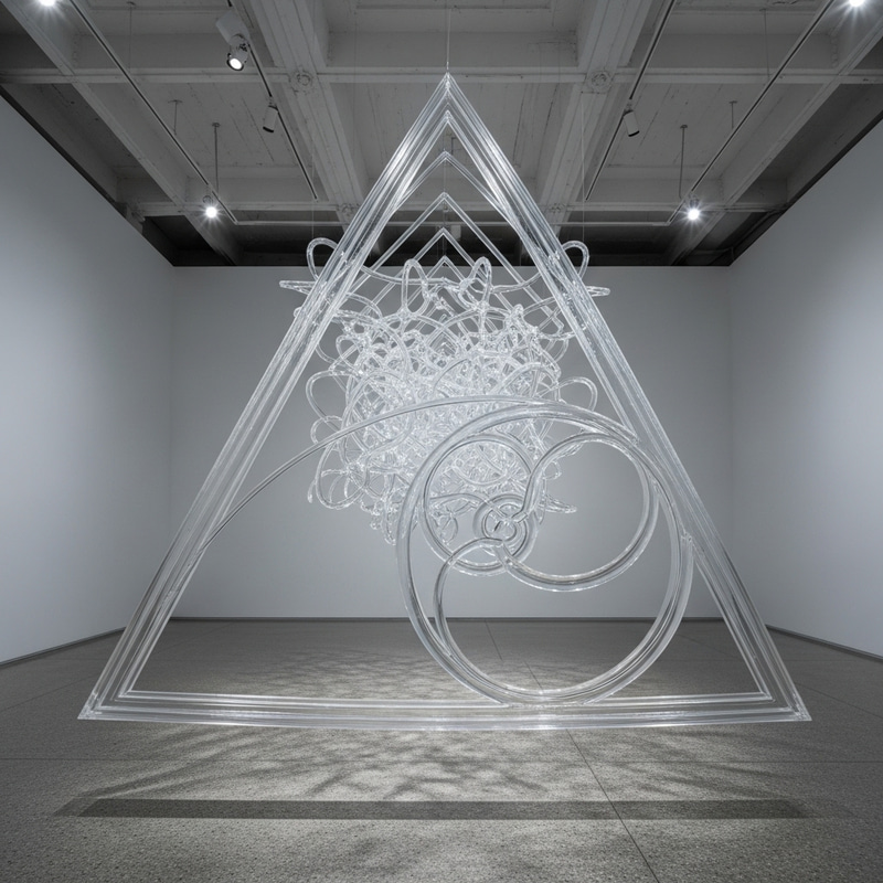 Mesmerizing Glass Tribonacci Installation | Geometric Precision & Ethereal Atmosphere Mesmerizing Glass Tribonacci Installation | Geometric Precision & Ethereal Atmosphere