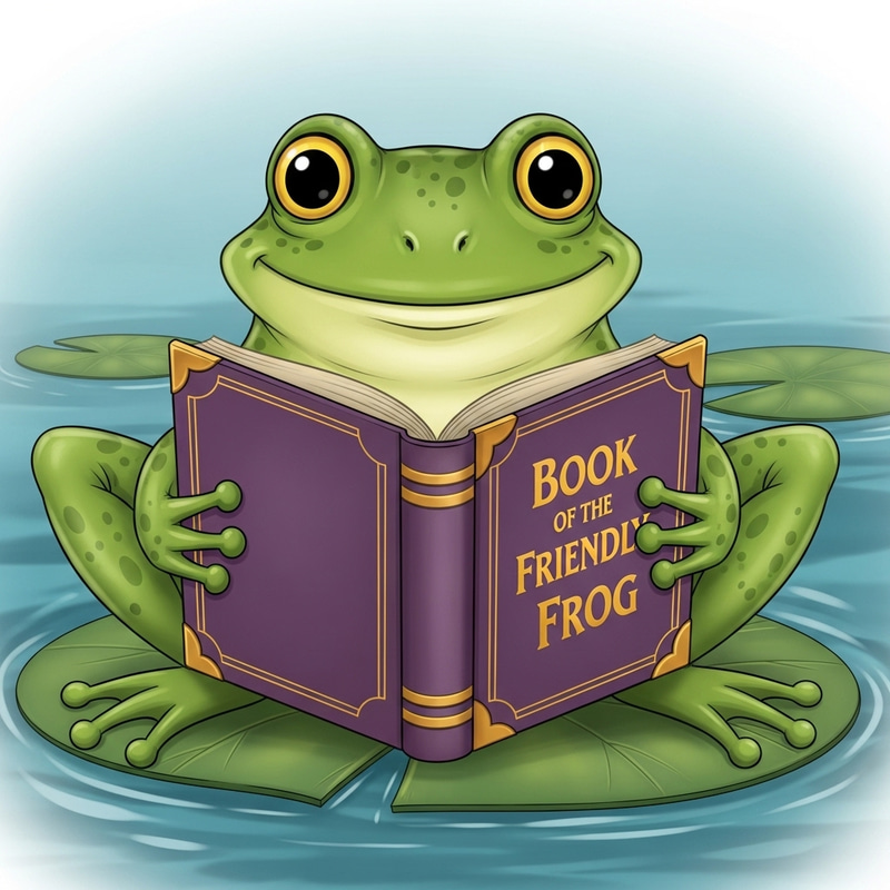 Tranquil Frog Reading 'Book of Pepe' Tranquil Frog Reading 'Book of Pepe'