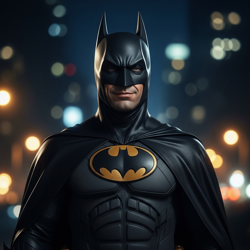 Batman Smiling in Gotham City Batman Smiling in Gotham City