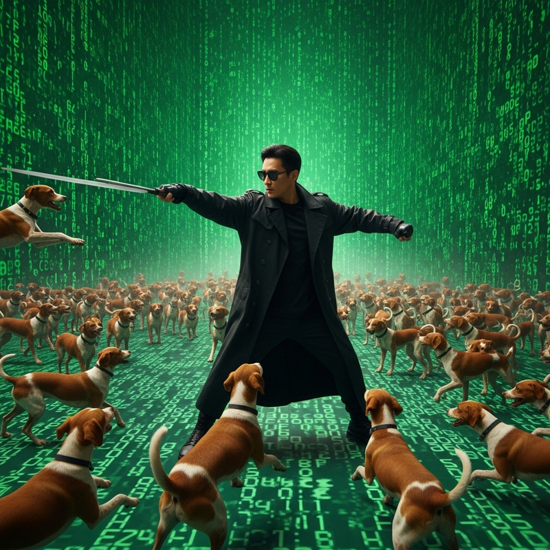 Neo vs Brittany Dogs: Epic Battle in Digital World Neo vs Brittany Dogs: Epic Battle in Digital World