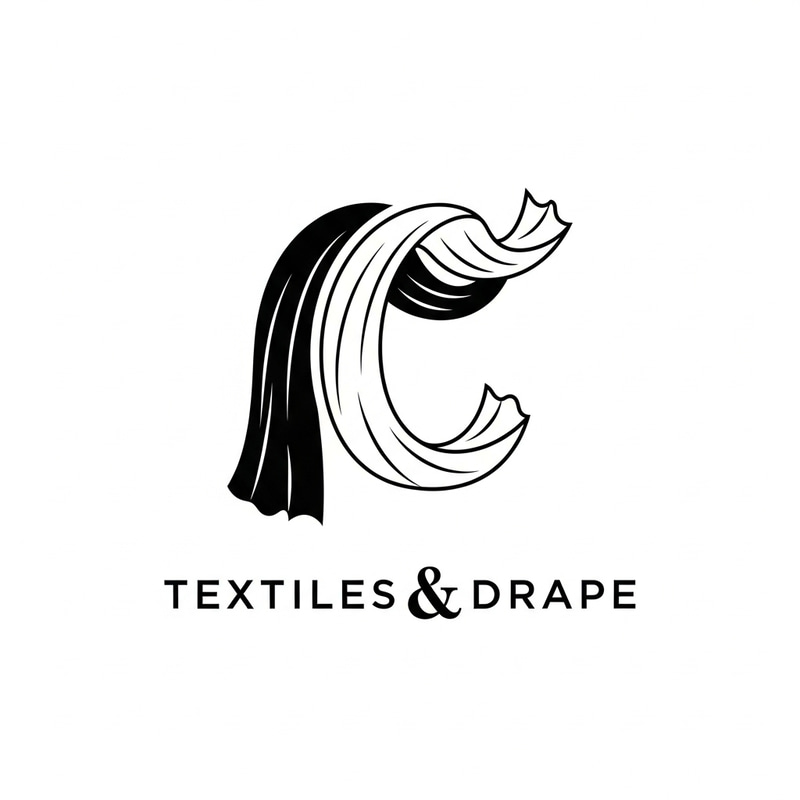 Modern Style Curtain & Textile Company Logo | Black & White Theme Modern Style Curtain & Textile Company Logo | Black & White Theme