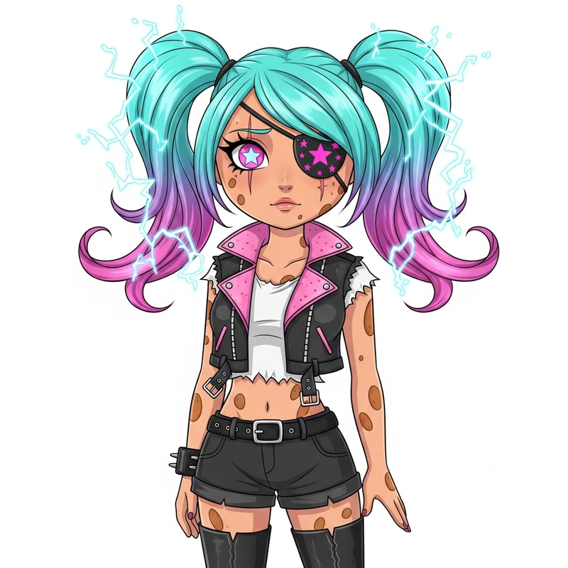 Twizzly Gummy Cookie: Chaotic Cosmic Criminal with Electrifying Twintails Twizzly Gummy Cookie: Chaotic Cosmic Criminal with Electrifying Twintails