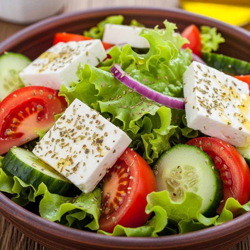 Greek Salad Recipe with Feta Cheese