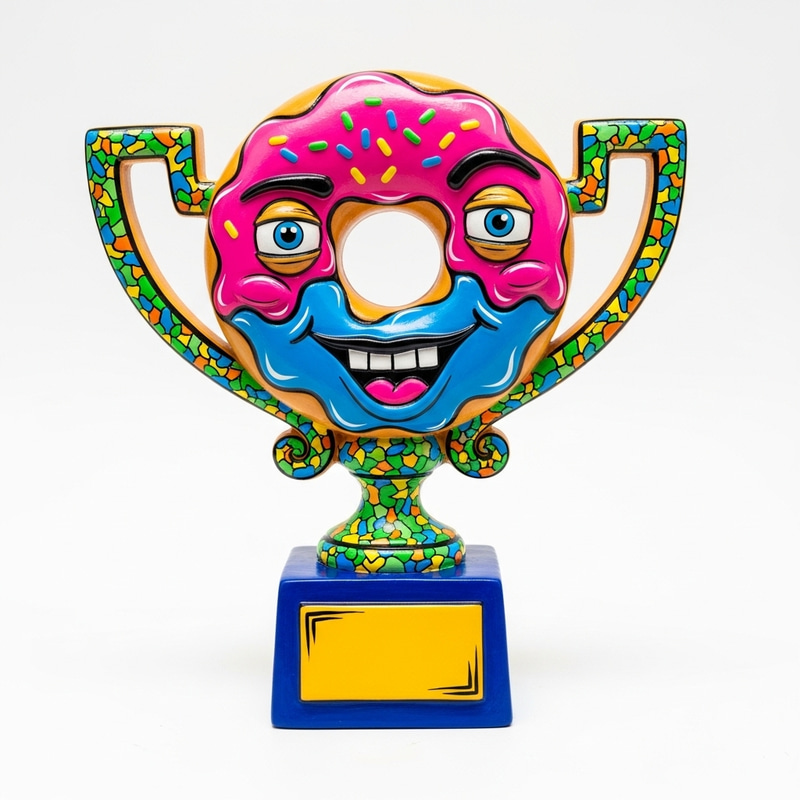 Whimsical Donut Trophy Inspired by Pop Art | Vibrant Colors & Bold Lines Whimsical Donut Trophy Inspired by Pop Art | Vibrant Colors & Bold Lines