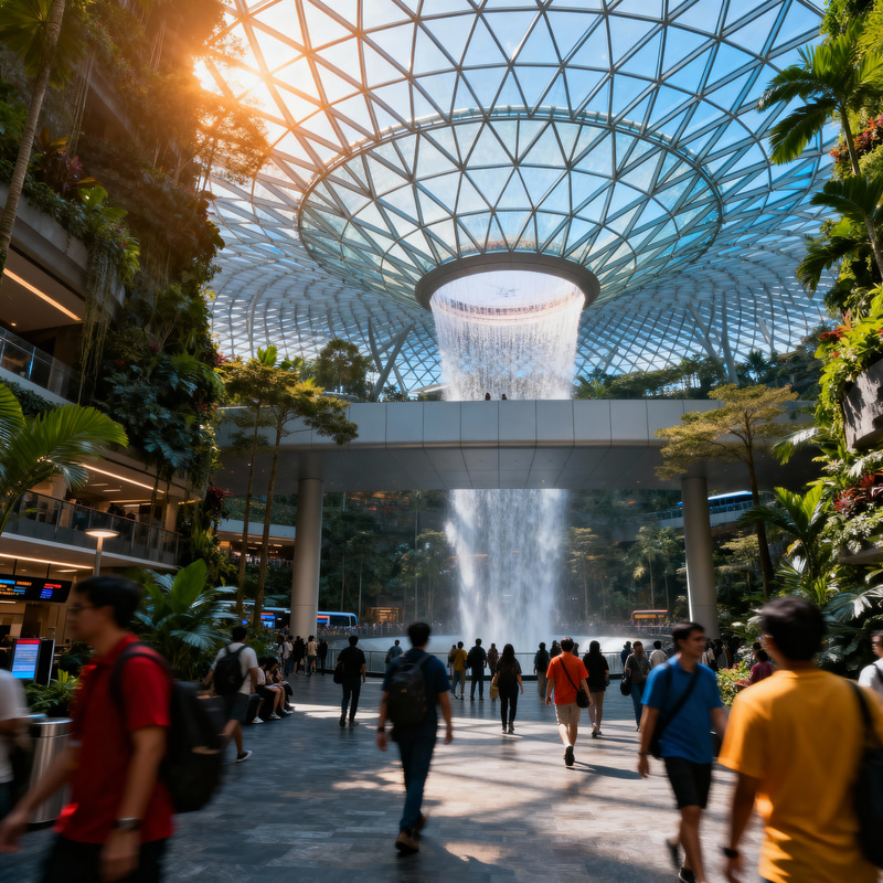 Explore Futuristic Changi Airport: Jewel Dome & Gardens Explore Futuristic Changi Airport: Jewel Dome & Gardens