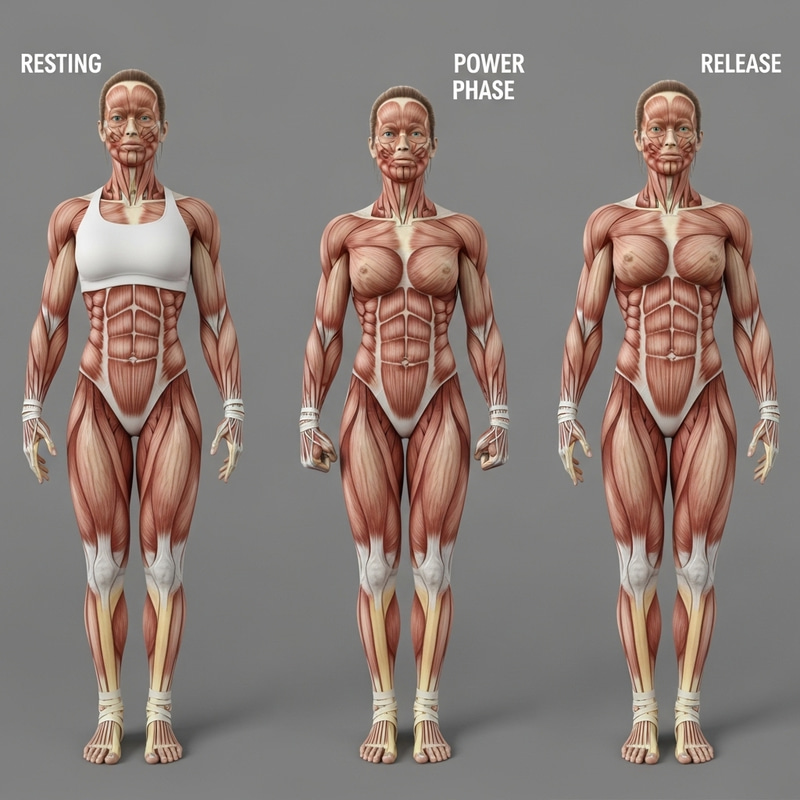 Female Muscle Anatomy During Rowing Exercise Female Muscle Anatomy During Rowing Exercise