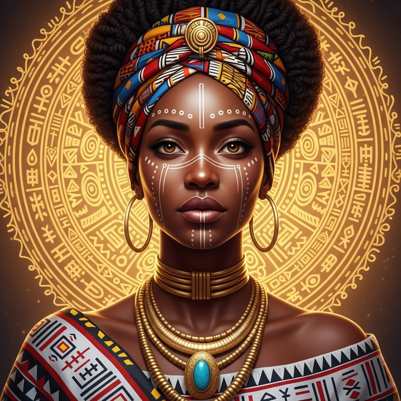 Majestic African Queen | Symbolic Royalty in Vibrant Tales Majestic African Queen | Symbolic Royalty in Vibrant Tales