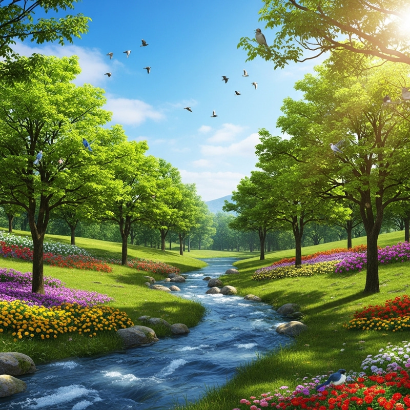 Serene Natural Landscape: Tranquil Beauty of Nature Serene Natural Landscape: Tranquil Beauty of Nature