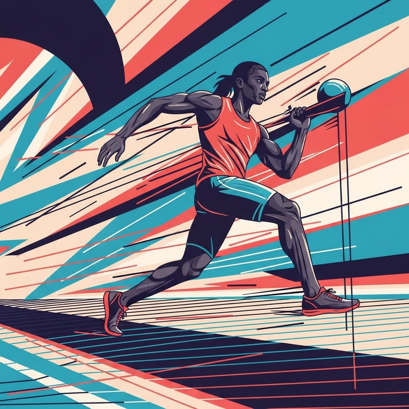 Dynamic Athlete Movement in Abstract Art Dynamic Athlete Movement in Abstract Art