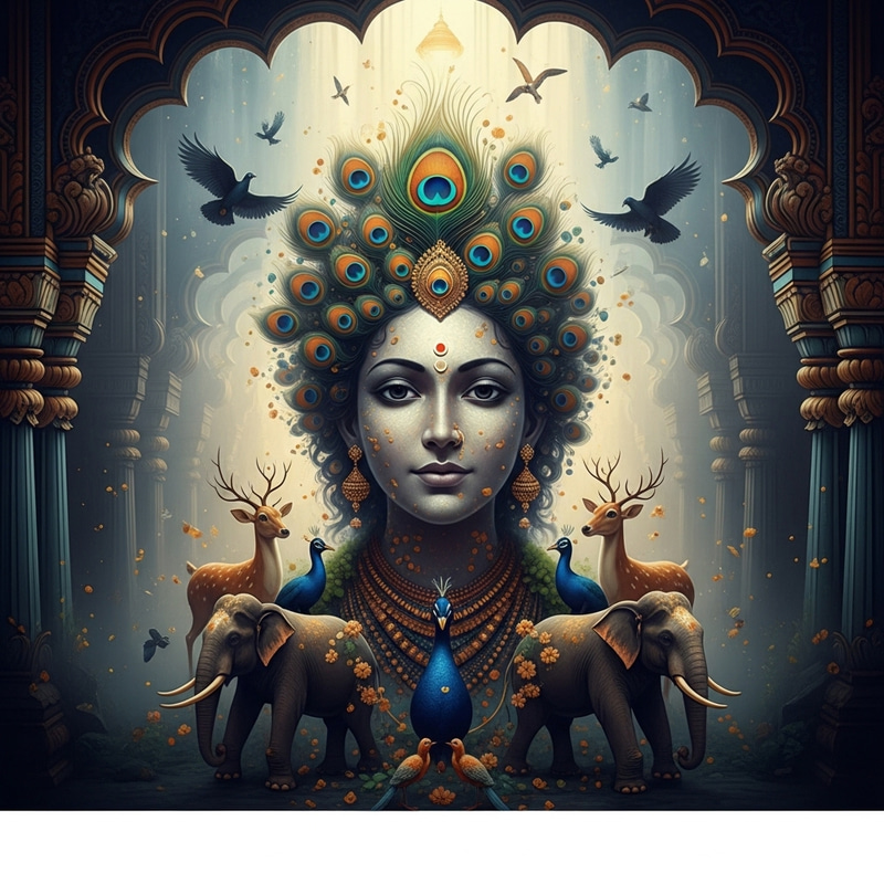 Ethereal Divine Grace Portrait: Indian Temple Inspiration Ethereal Divine Grace Portrait: Indian Temple Inspiration