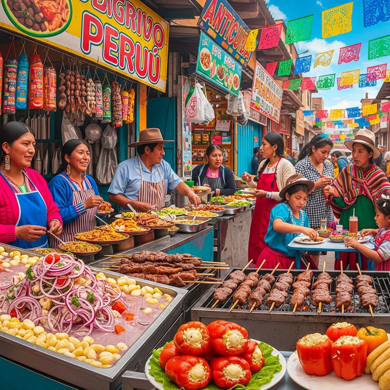 Colorful Peruvian Street Food and Culture Exploration