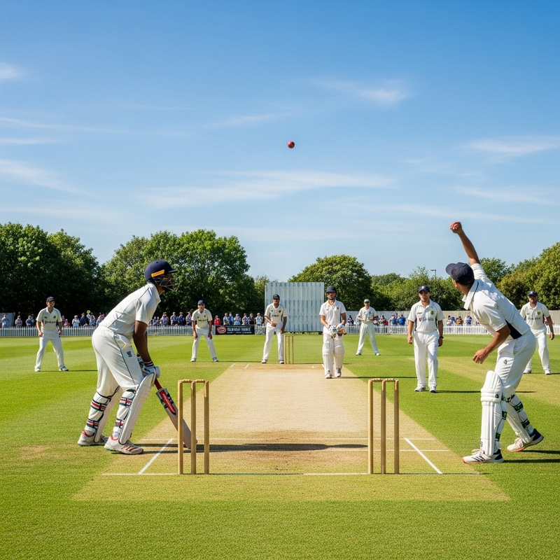 Exciting Cricket Match Scene with Diverse Players Exciting Cricket Match Scene with Diverse Players