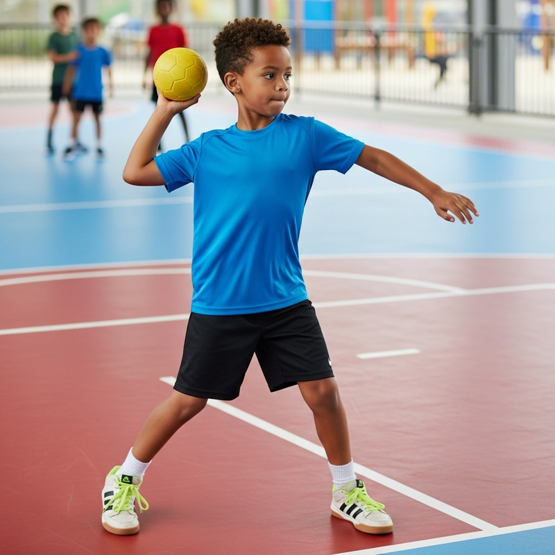 Brown Boy Playing Handball