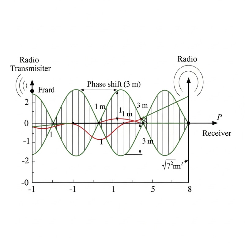 2D Mathematical Graph: Radio Transmission with Sine Wave 2D Mathematical Graph: Radio Transmission with Sine Wave