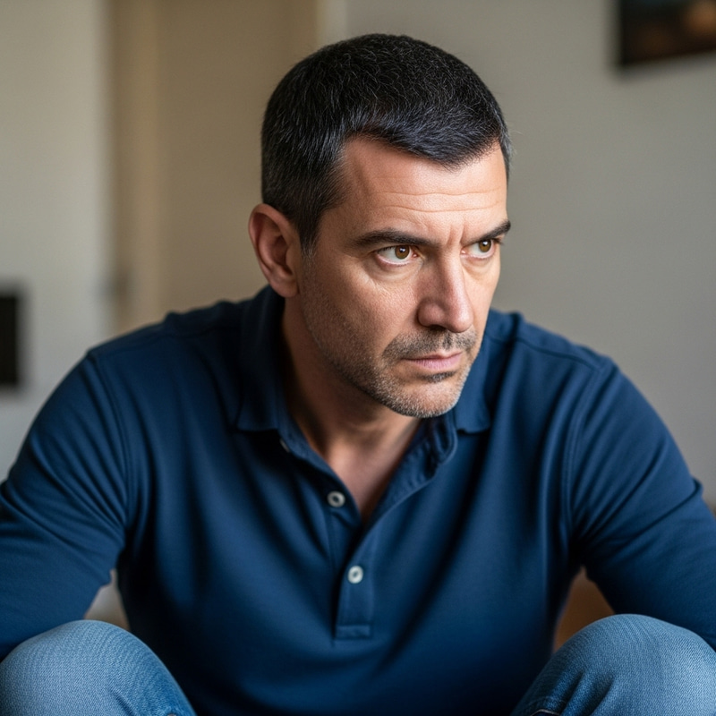 Middle-Aged Man with Determined Expression - Kamran Shooshani Middle-Aged Man with Determined Expression - Kamran Shooshani