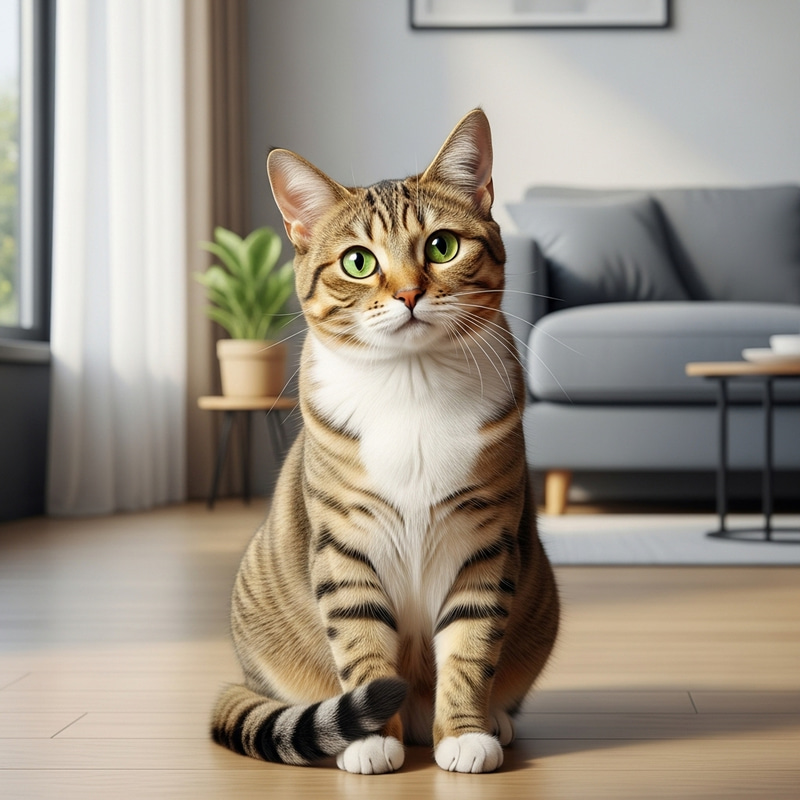 Adorable Cat in Modern Home Setting Adorable Cat in Modern Home Setting
