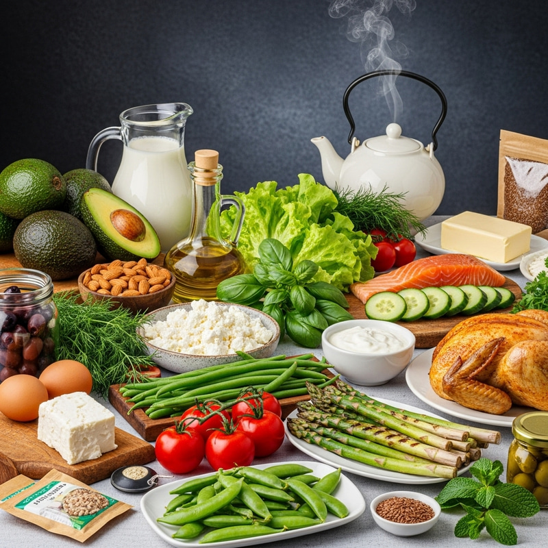 Fresh Wholesome Meal with Avocado, Salmon, Eggs & More