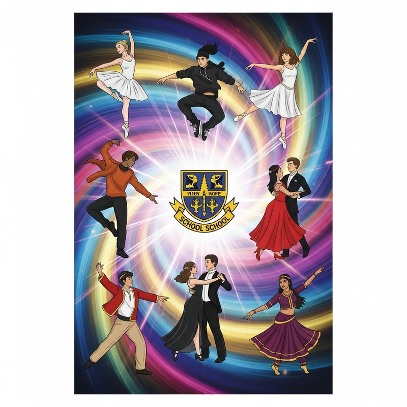 School Dances Notebook Cover | Vibrant Dance Themes with Multicultural Representation
