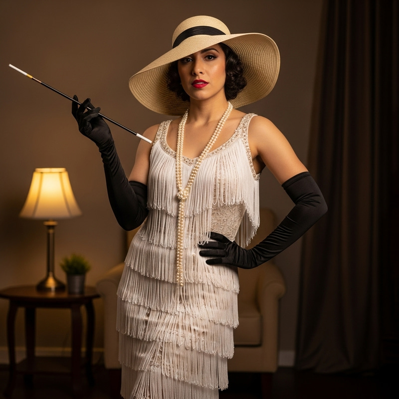 Vintage Glamour: Confident Woman in 1920s Fashion Vintage Glamour: Confident Woman in 1920s Fashion