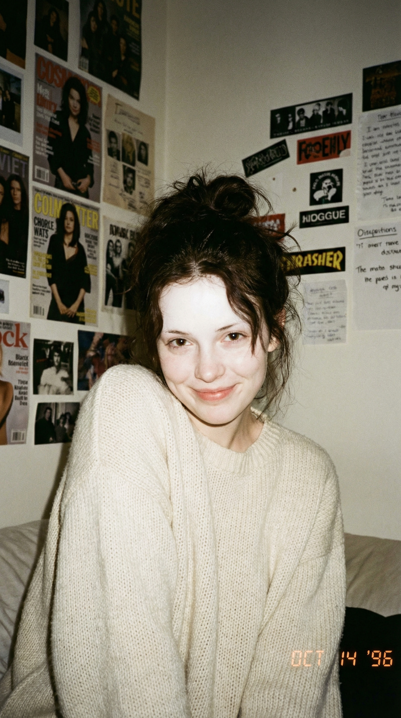 1990s Inspired Portrait of a Young Woman