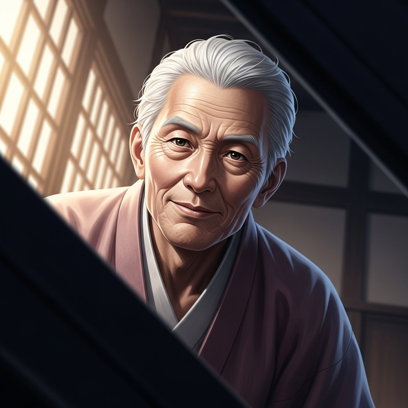 Diagonal Elderly Asian Man Diagonal Elderly Asian Man