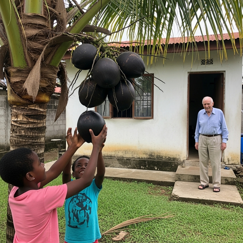 Charming Home with 7 Coconuts, Black Coconut, and Intriguing Visitors Charming Home with 7 Coconuts, Black Coconut, and Intriguing Visitors