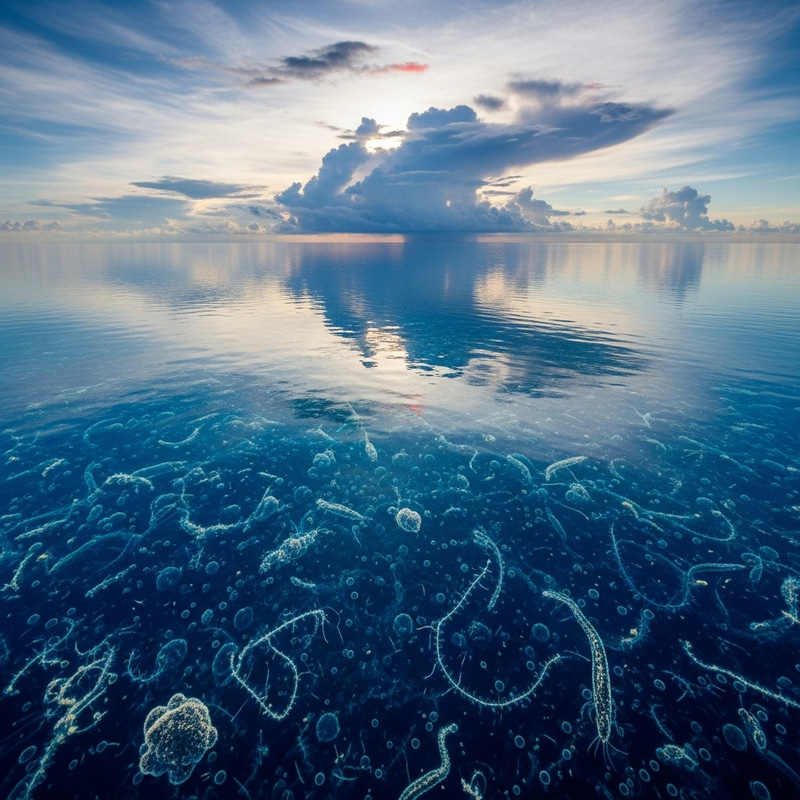 Abstract Cloud Above Macro Ocean - Nature's Dance