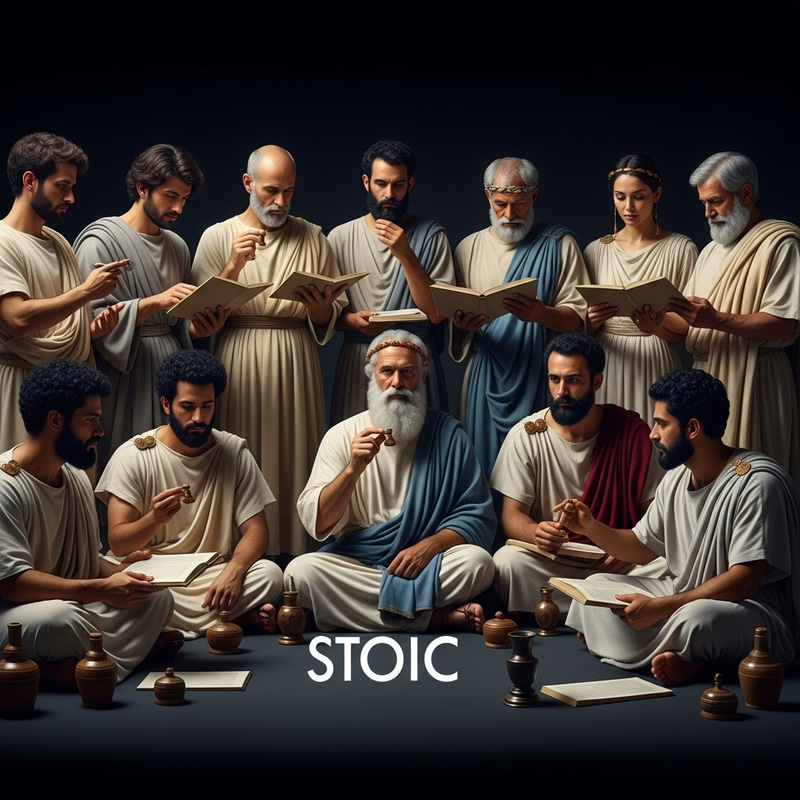 Varied Stoic Philosophers Delving into Deep Discussions