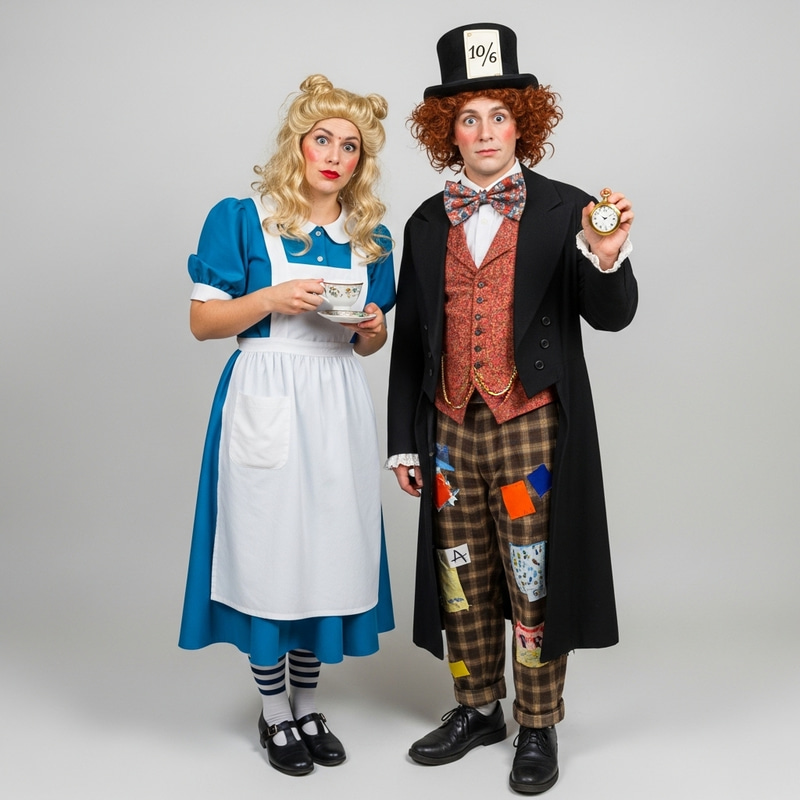 Alice and Mad Hatter Impersonations by Mystery Characters