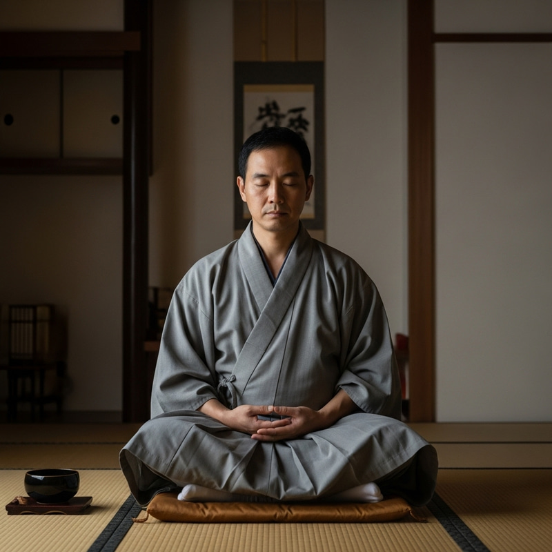 Kōshō Uchiyama Meditating: Serenity and Zen Presence