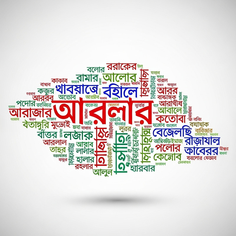 Assamese Word Cloud - Beautiful Calligraphy Design