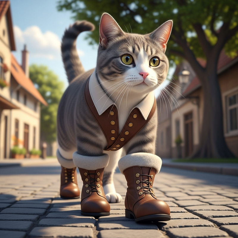 Stylish Cat Prowling in Boots Stylish Cat Prowling in Boots
