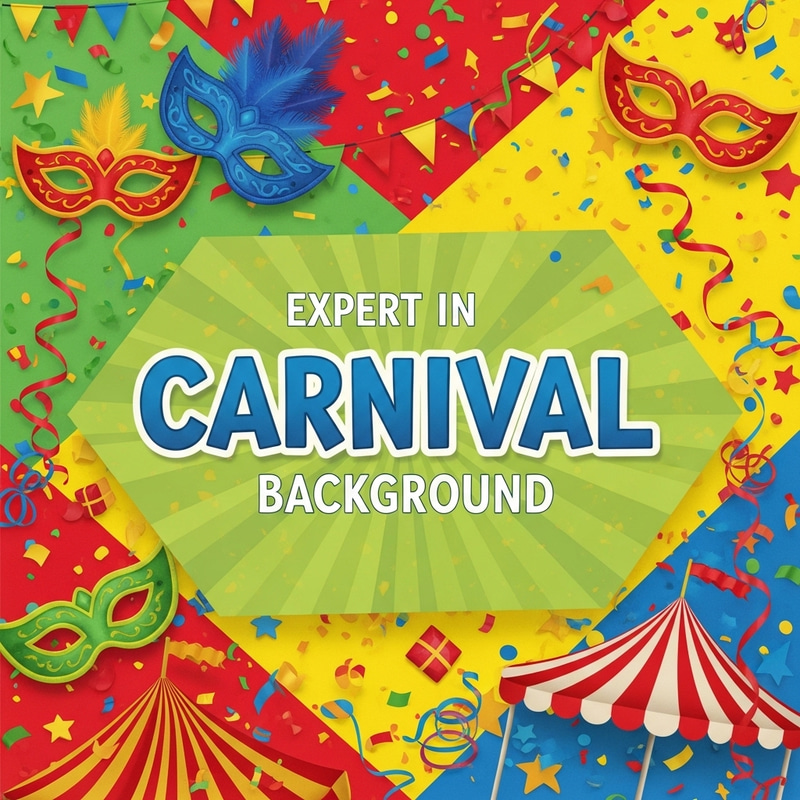 Vibrant Carnival Party Background with Masks & Confetti