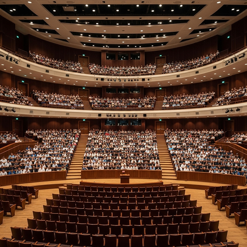 Awe-Inspiring Two-Tiered Oval Auditorium | Interior View Awe-Inspiring Two-Tiered Oval Auditorium | Interior View