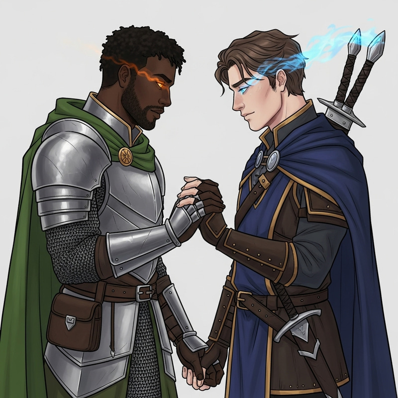 Inclusive Fantasy Love Tale: Cleric and Magic User Embrace