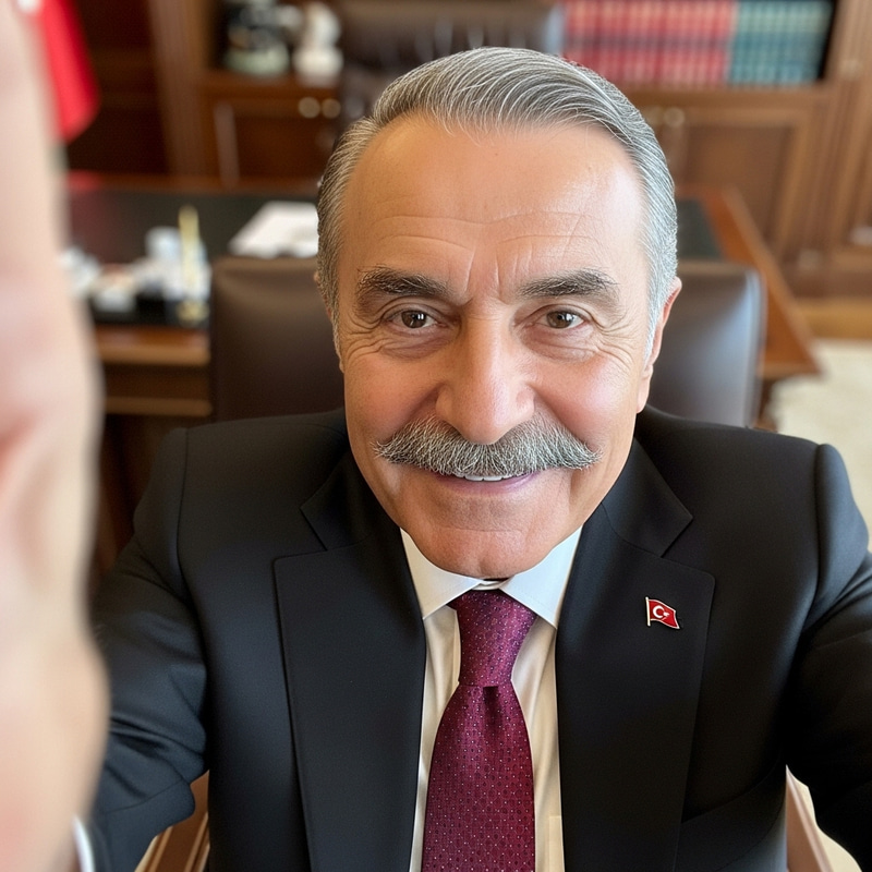 Recep Tayyip Erdoğan Selfie with Mustachioed Turkish Gentleman