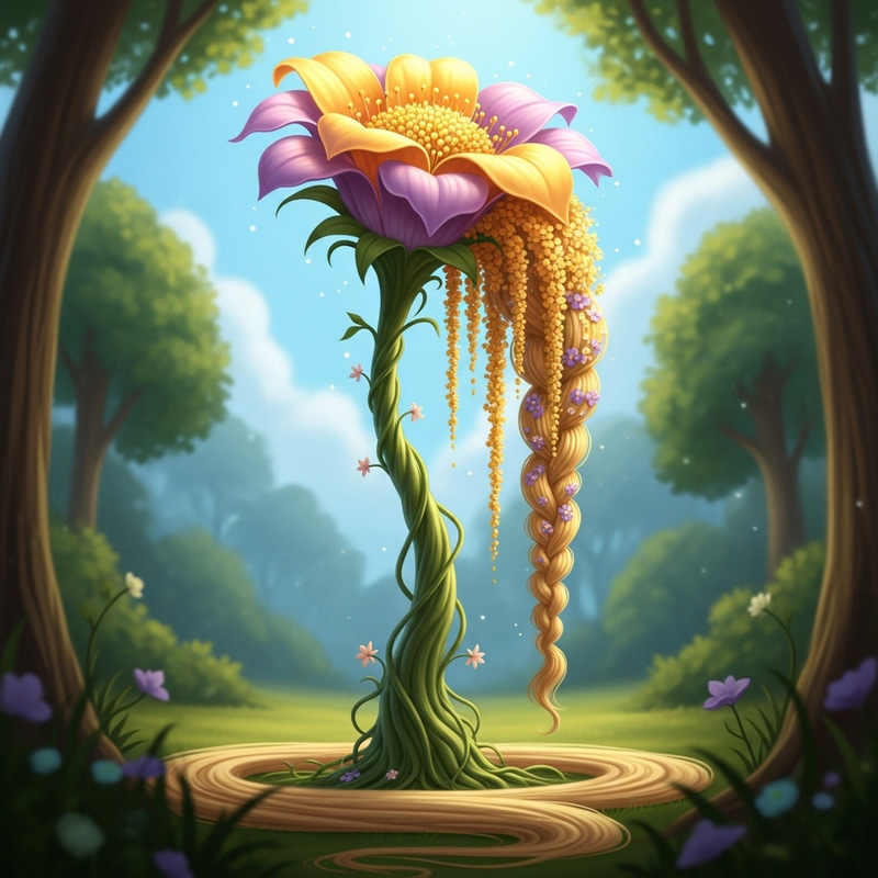 Enchanted Rapunzel Flower | Mythical Floral Illustration Enchanted Rapunzel Flower | Mythical Floral Illustration