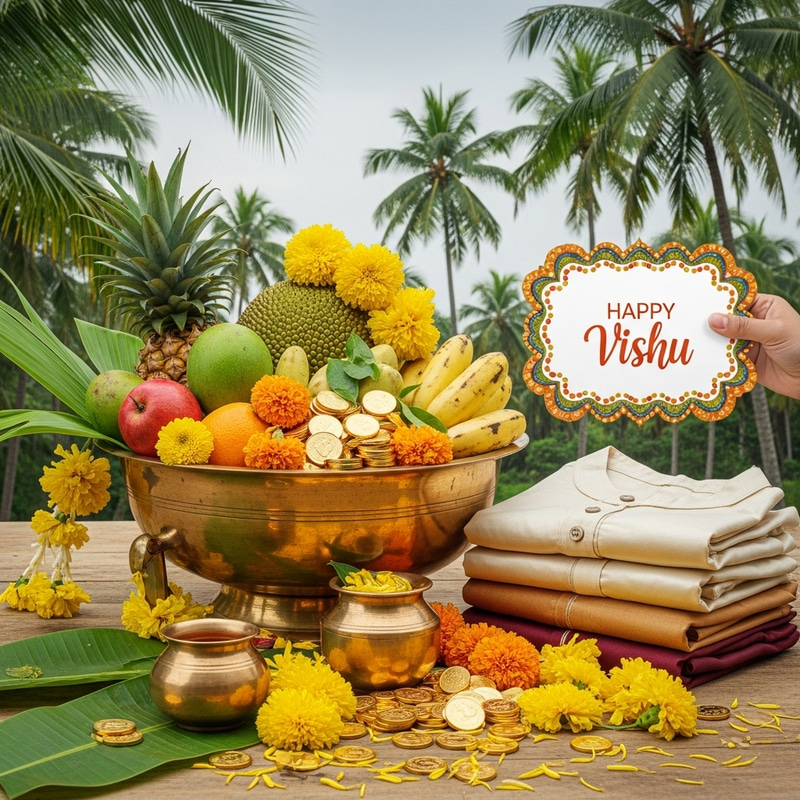Celebrate Vishu Festival in Kerala: A Beautiful Greeting Celebrate Vishu Festival in Kerala: A Beautiful Greeting
