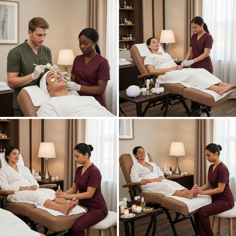 Diverse Spa Environment: Serene Treatments in Elegant Setting Diverse Spa Environment: Serene Treatments in Elegant Setting