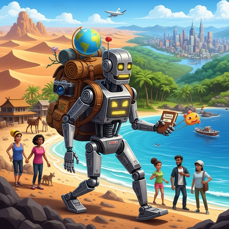 Tourist Robot Travels the World - Amazing Adventure Tourist Robot Travels the World - Amazing Adventure