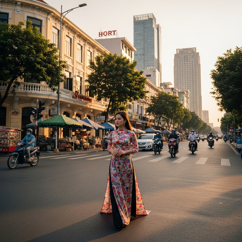 Vietnamese Woman in Áo Dài - Streets of Vietnam's Culture Vietnamese Woman in Áo Dài - Streets of Vietnam's Culture