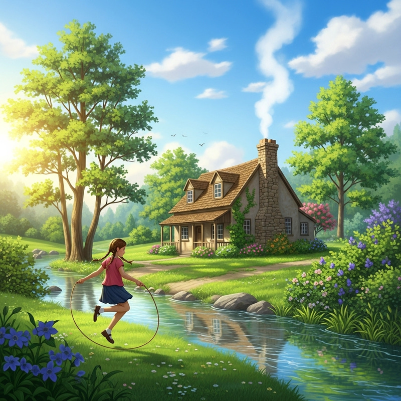 Realistic Illustration of Smoke Rising from House Chimney Realistic Illustration of Smoke Rising from House Chimney