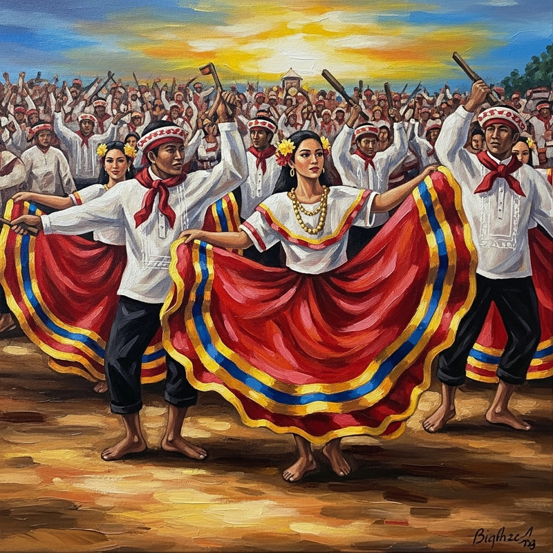 Vibrant Filipino Dance Art | Bold & Dynamic Brushstrokes