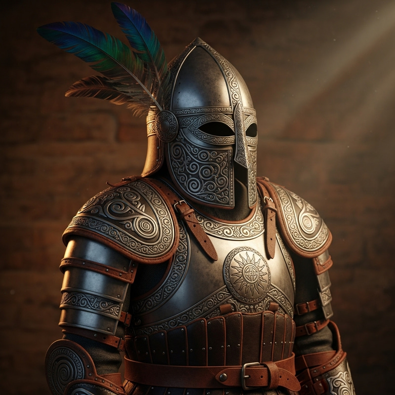 Ancient Slavic Armor with Feather Detail Ancient Slavic Armor with Feather Detail