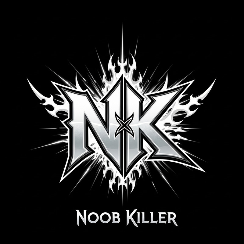 NK Game Logo Design | Noob Killer Acronym in 2D NK Game Logo Design | Noob Killer Acronym in 2D