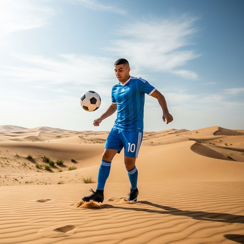 Lionel Messi Soccer Skills in Desert Landscape | Exciting Action