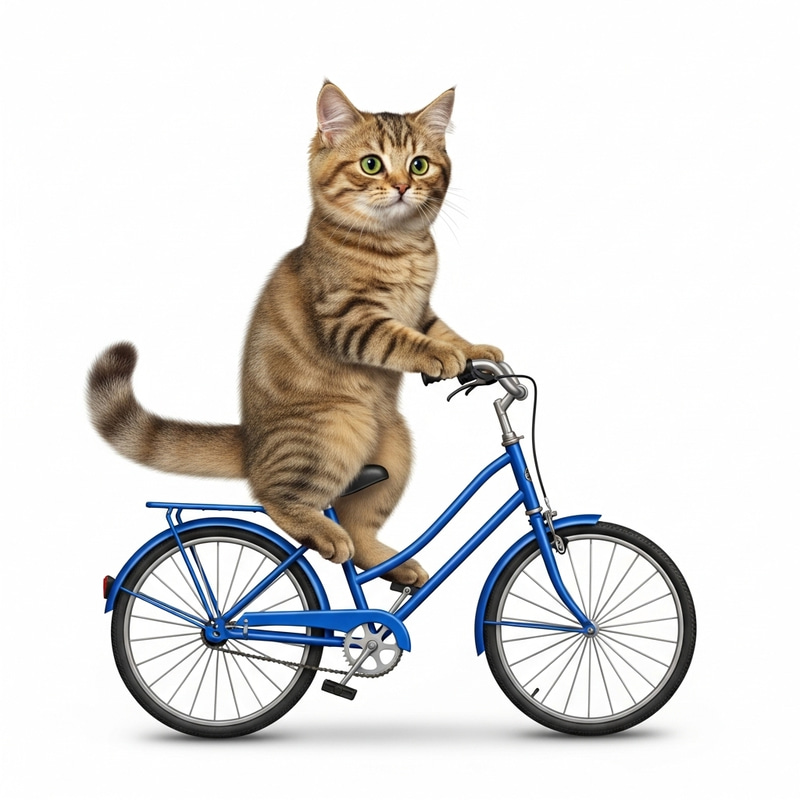 Cute Cat Enjoying Bicycle Ride Cute Cat Enjoying Bicycle Ride