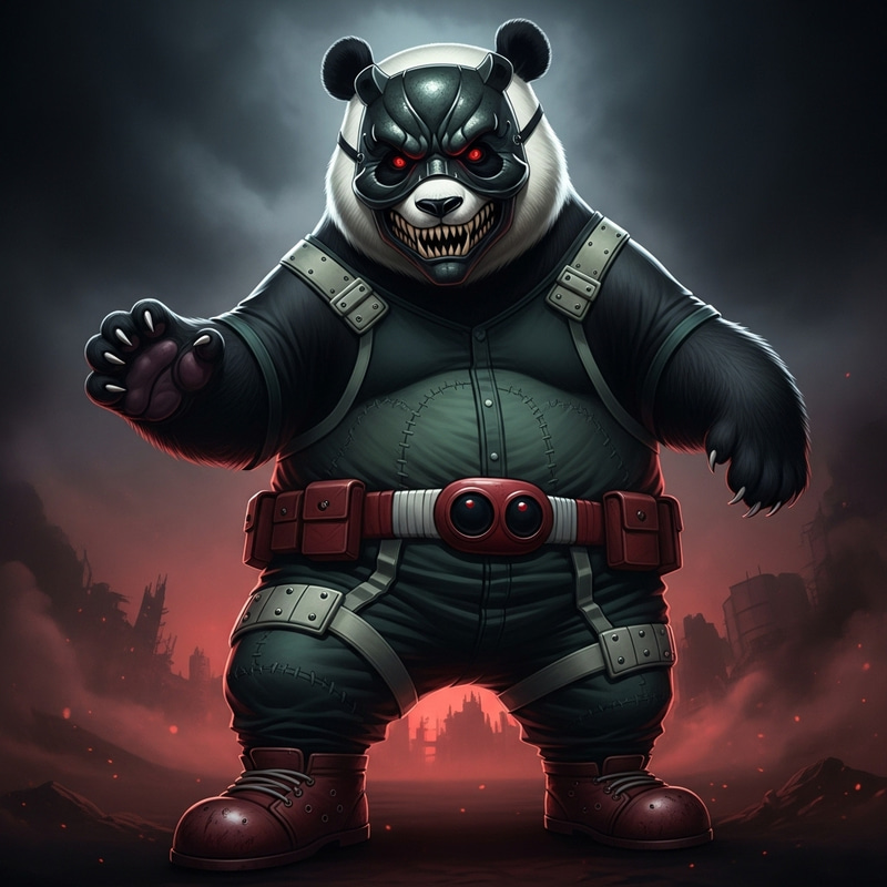 Evil Panda as Deku Villain from Boku no Hero